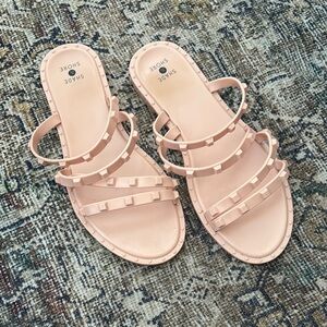 Shade & Shore Pink Sandals with Studded Straps